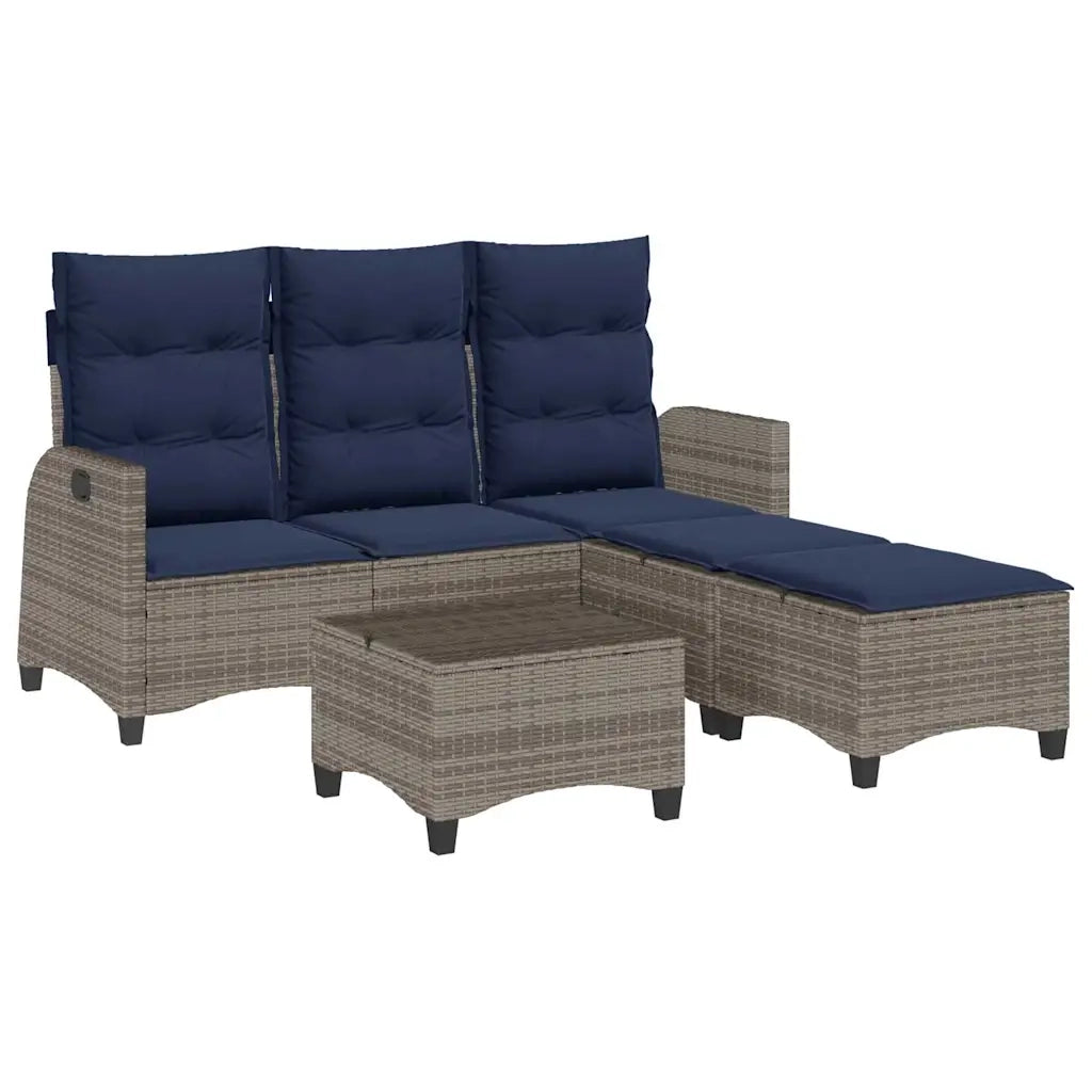 Set Divani da Giardino 3 pz con Cuscini a Forma di L Polyrattan 3328644