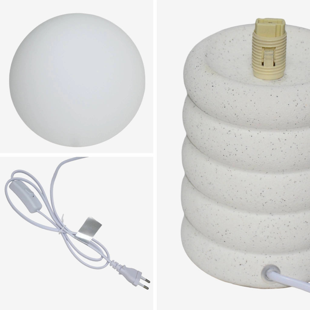 Lampada di ceramica maculata da interno, bianco