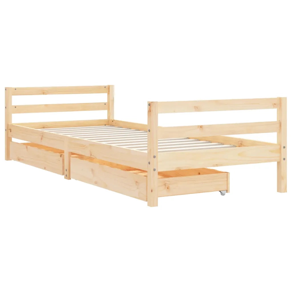 Giroletto Bambini con Cassetti-Struttura Letto Bambini 80x200 cm Legno Massello di Pino 648772
