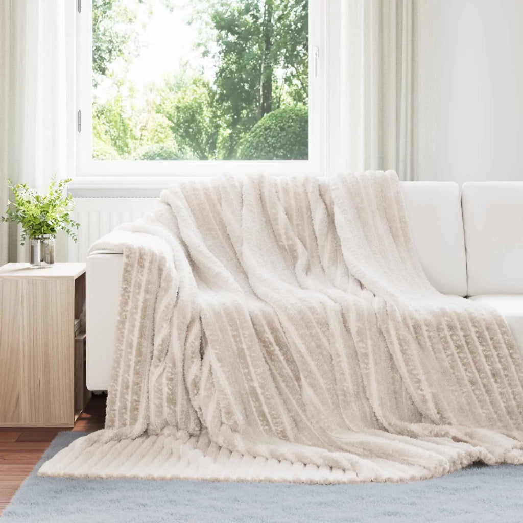 Coperte da Pile 6 pcs Beige 240 x 220 cm Panno