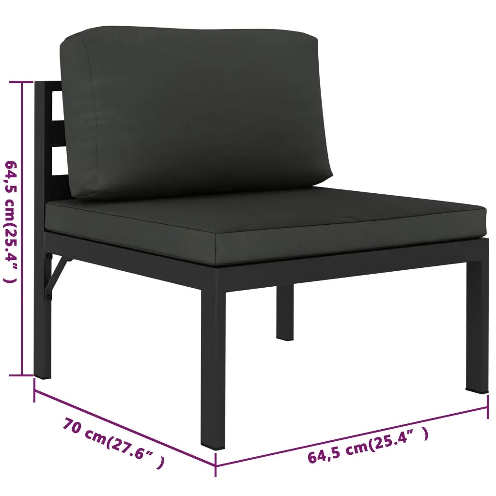 Set Divani da Giardino 7 pz con Cuscini in Alluminio Antracite 3115920