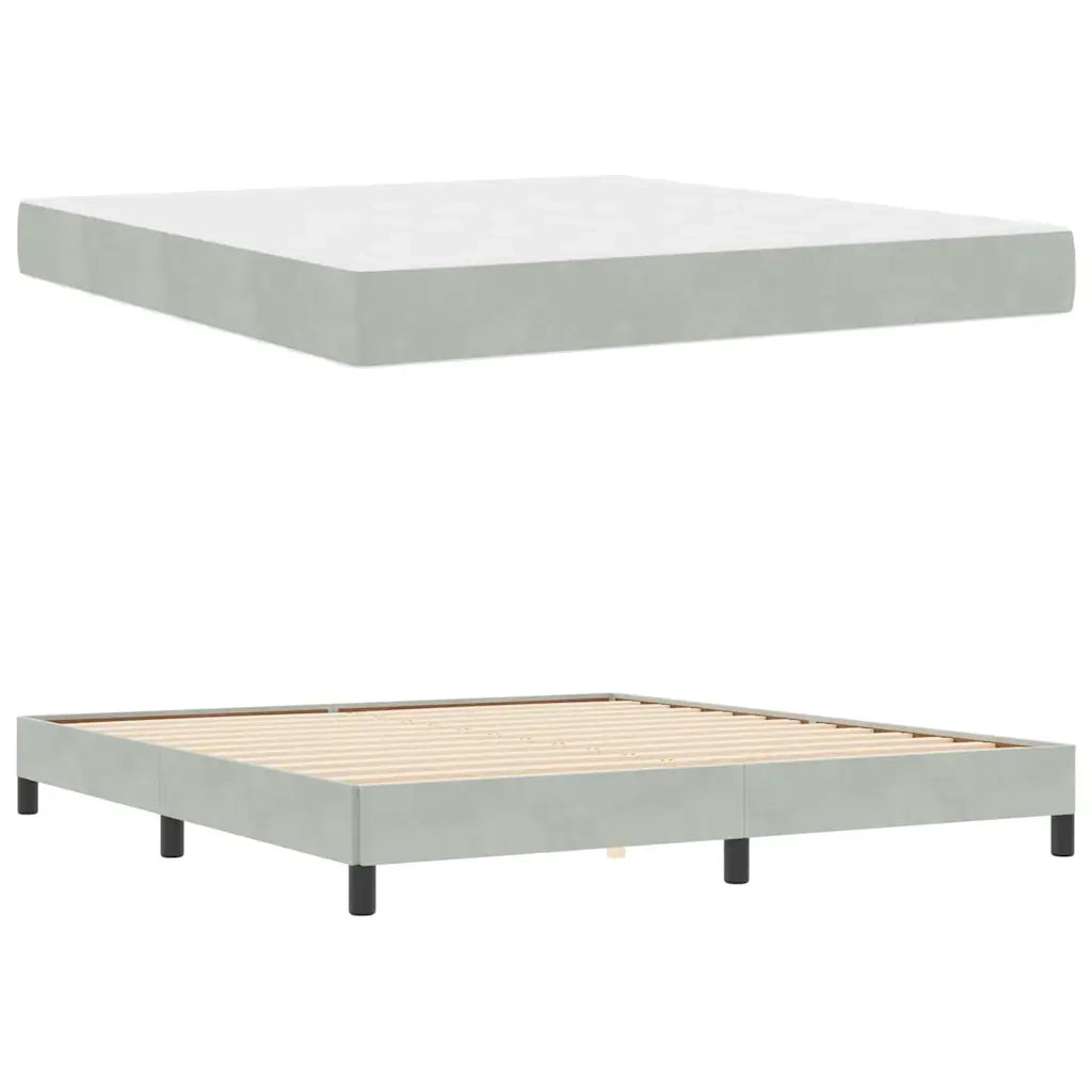Letto a molle con materasso Grigio chiaro 180 x 200 cm Tessuto 3398707
