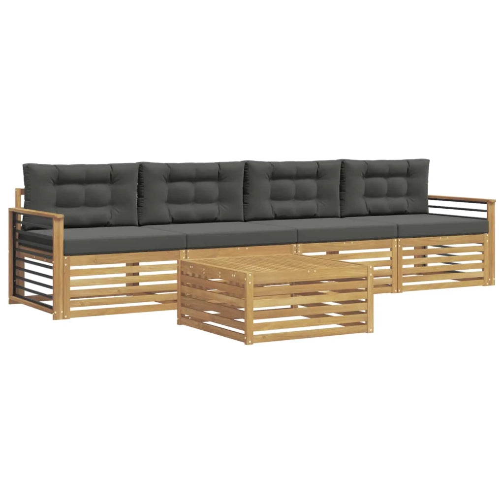 Set di divani da esterno 5 pz Bianco e Antracite 3390017