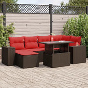 Set Divani Giardino 9 pz con Cuscini Marrone Polyrattan Acacia 3326835
