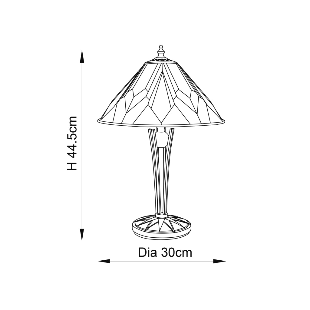 Lampada da tavolo Tiffany Astoria vetro geometrica 1xE14 40W