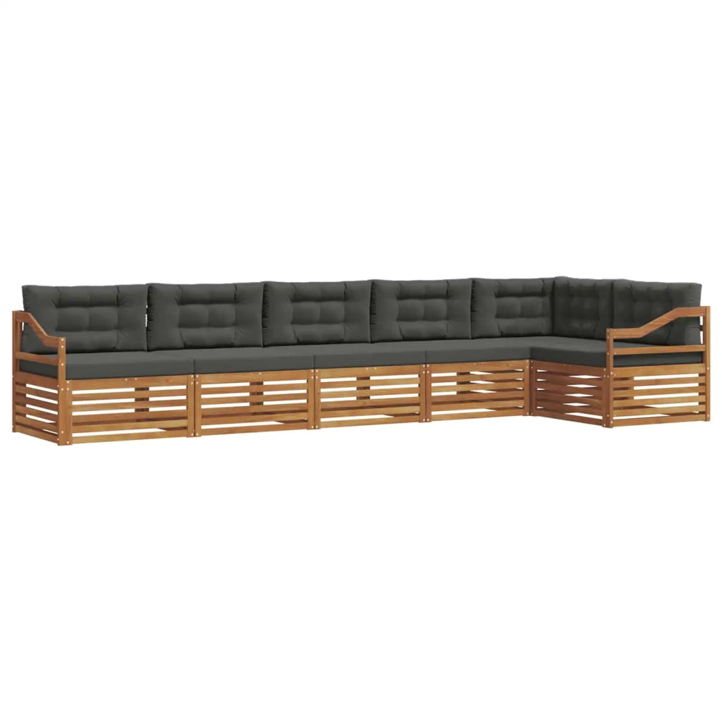 Set di divani da esterno con cuscino 6 pcs Naturale e Antracite 3373557