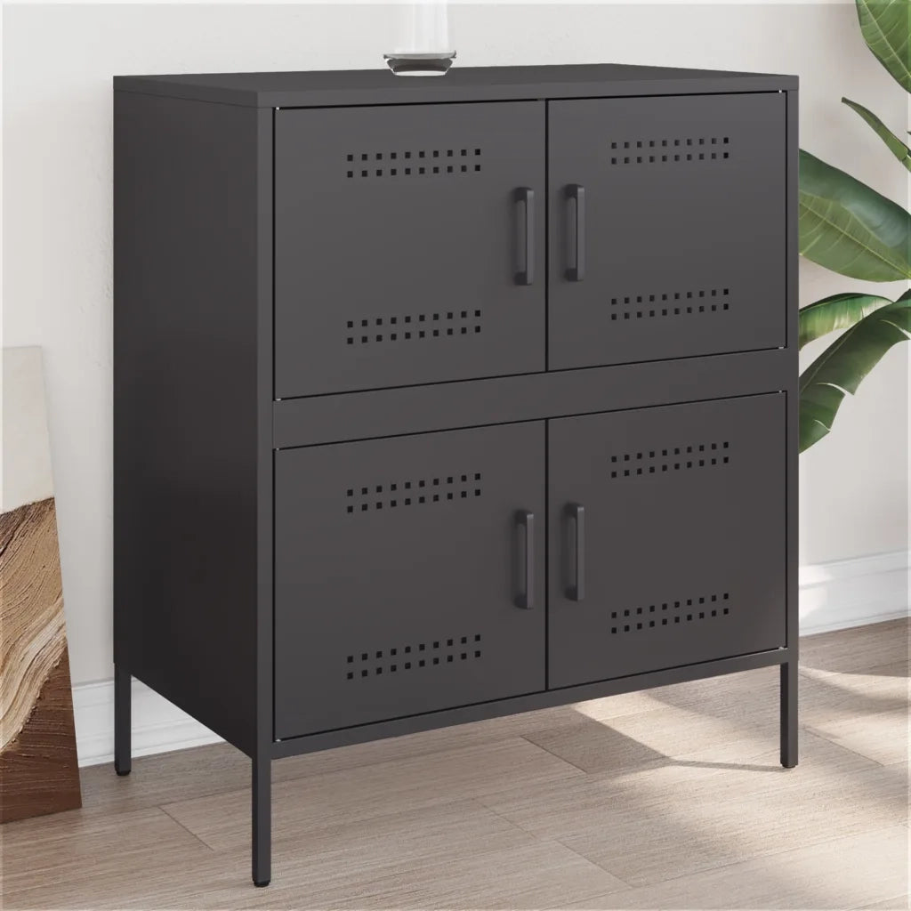 Credenza Nera 68x39x79 cm in Acciaio 842952