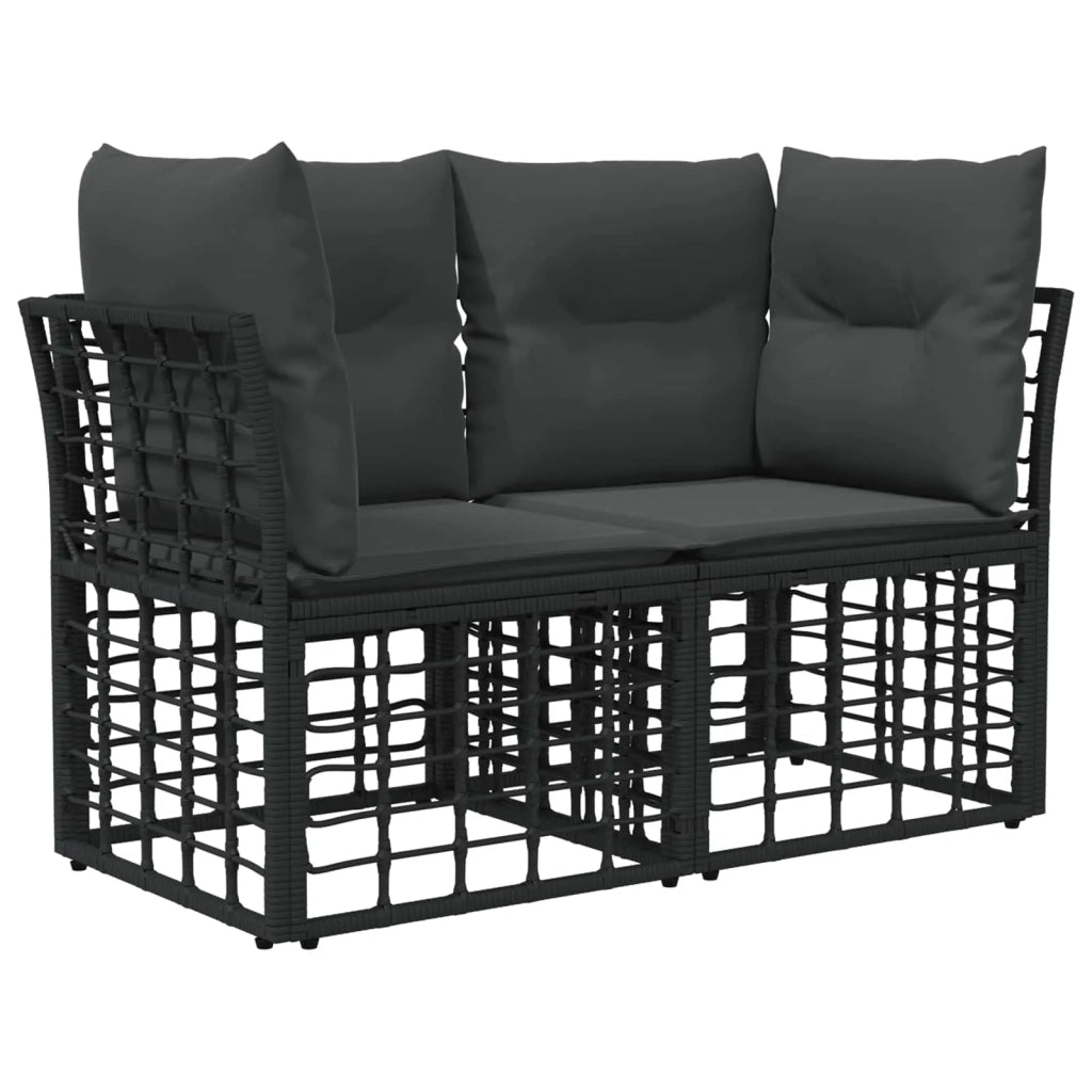 Set Divano da Giardino 8 pz Nero e Grigio scuro polyrattan 3437889