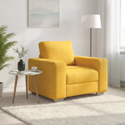 Divano Sedia-Poltrona-Sofa Relax Giallo Chiaro 60 cm in Tessuto di Velluto a Coste