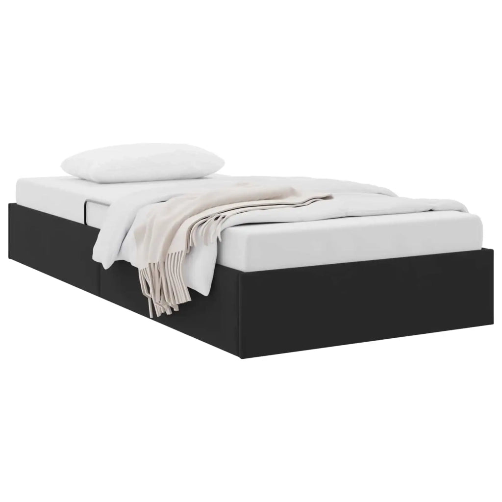Letto ottomano con archiviazione Nero 90 x 190 cm Velluto 3442852