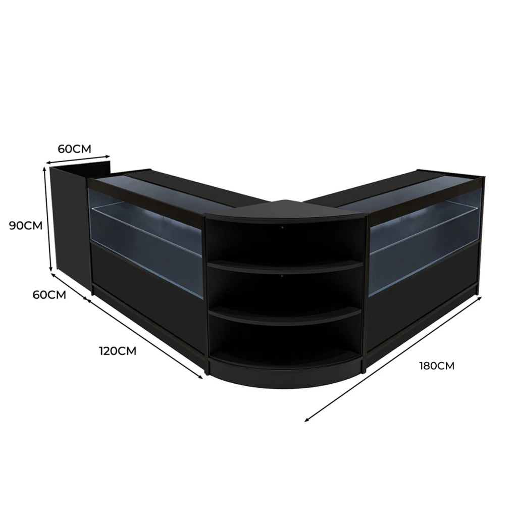 Set Banconi Nero Eclipse LED 2 x C1200 LM60 TB60 con Serrature e Vetrina