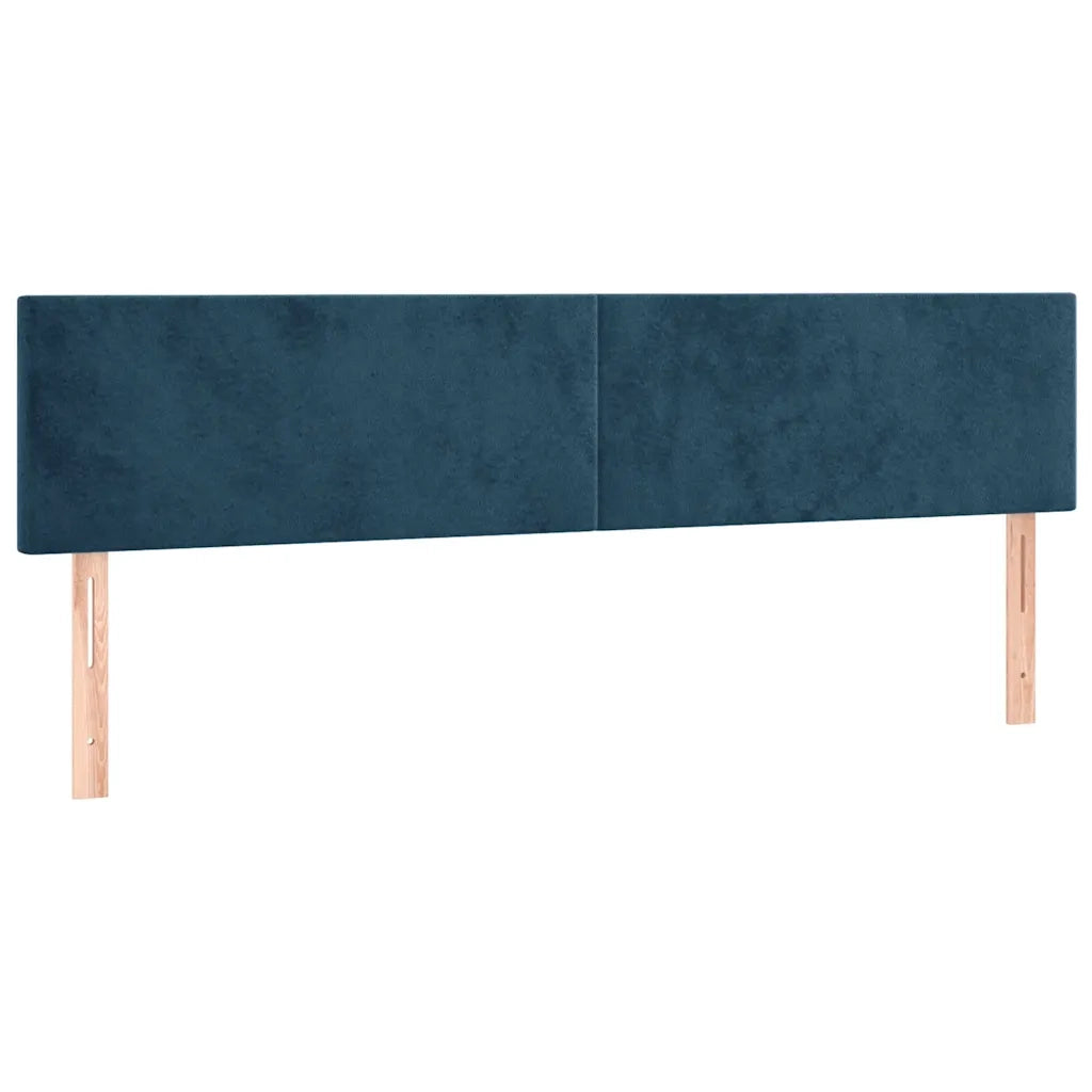 Letto a Molle con Materasso e LED Blu Scuro 160x200 cm