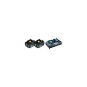 Makita 197629-2 Kit Energia 2 Batterie BL1850B 18V 5,0 Ah + Caricatore Doppio DC18RD + Valigetta MAKPAC colore Nero