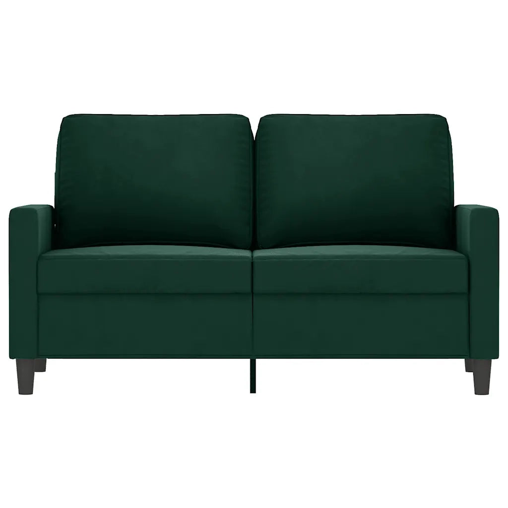 Divano a 2 Posti Verde Scuro 120 cm in Velluto 359191