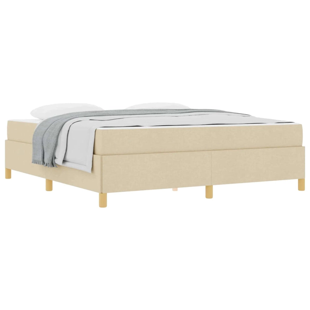 Struttura del letto con materasso Crema 180 x 200 cm Tessuto 3398960