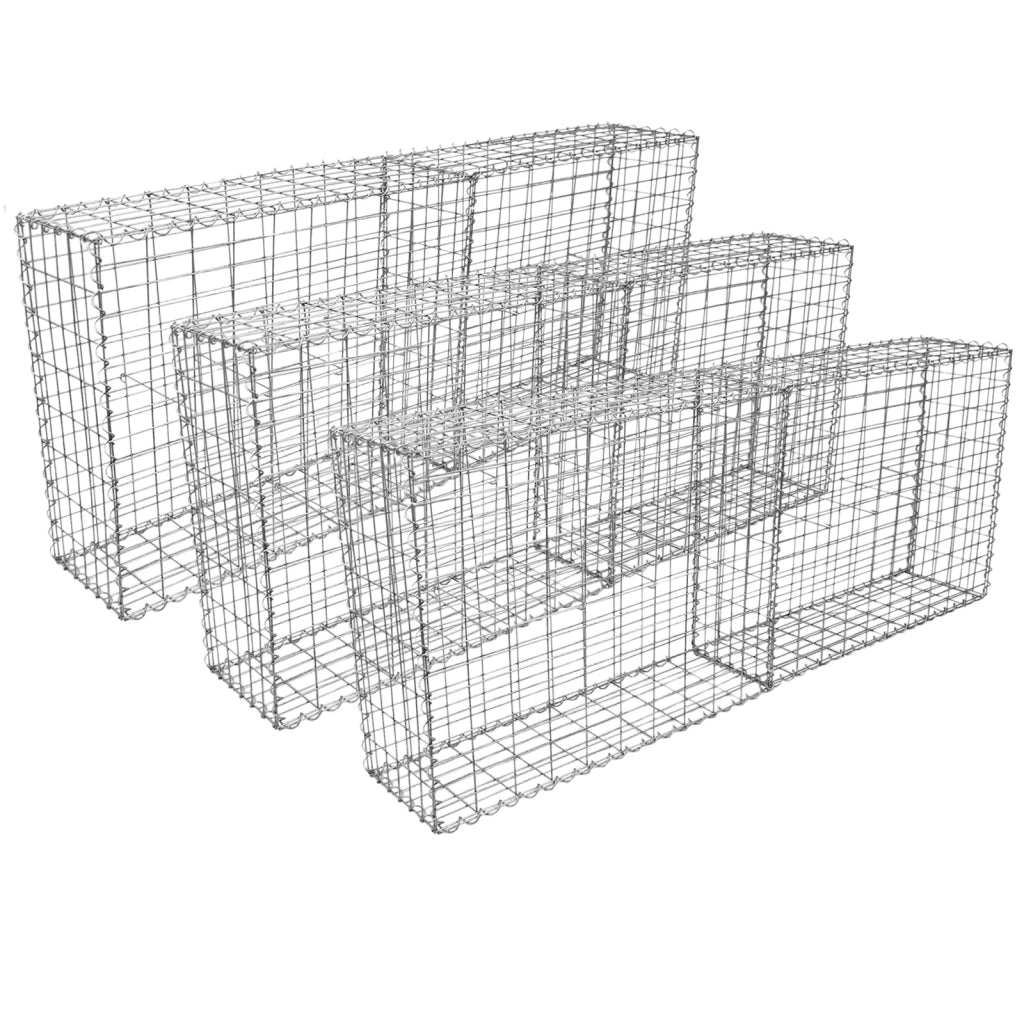 6 Gabbioni per Sassi da Giardino e da Esterno 100cm x 95cm x 30cm in Acciaio