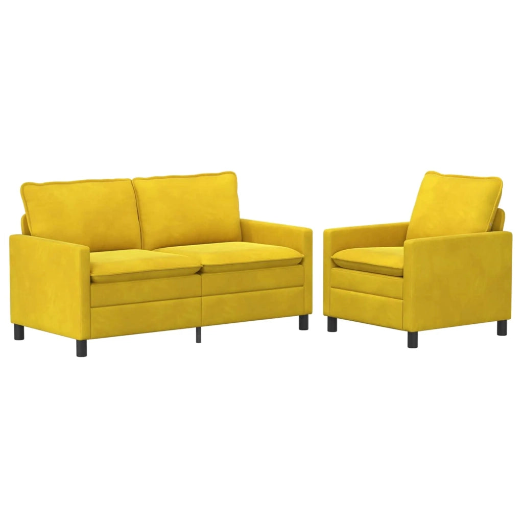 Set di divani 2 pcs Giallo Velluto 3417073