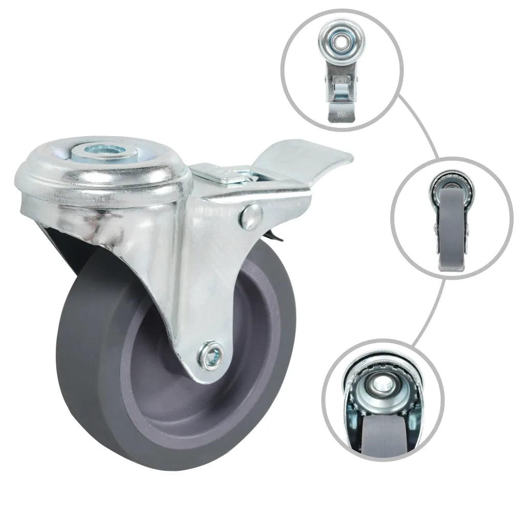 Ruote Girevoli con Foro per Bulloni 24 pz 75 mm 277859
