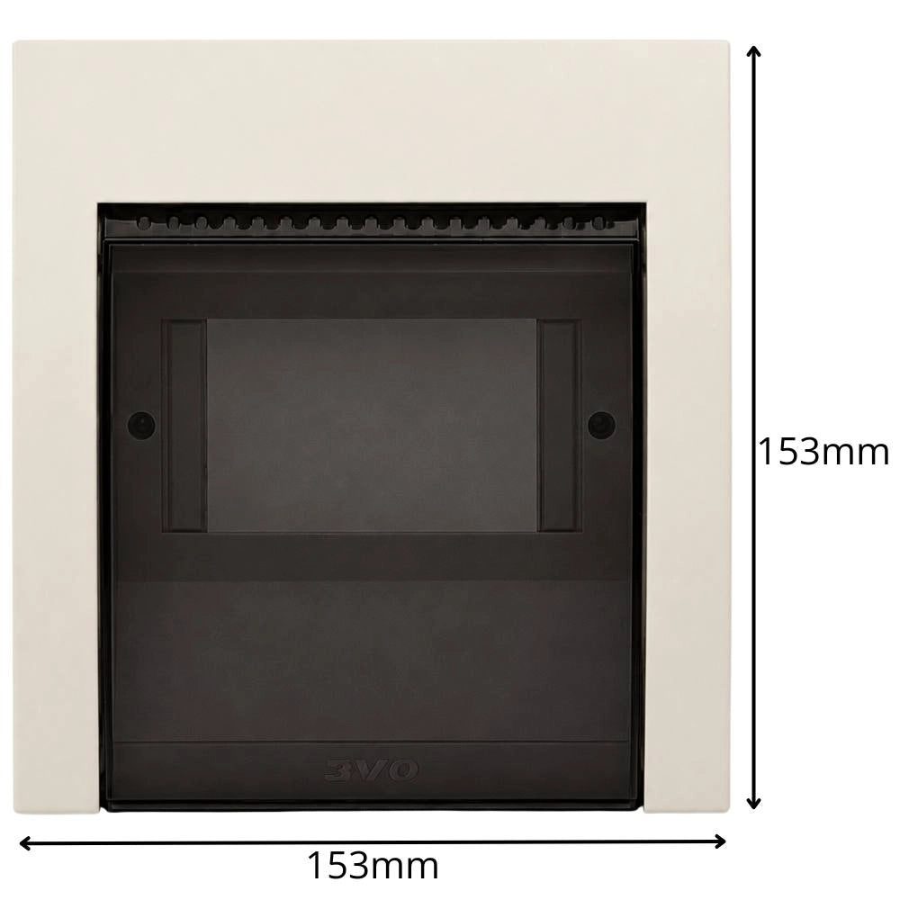 Coperchio ip40 con portello fumé per scatole da incasso 5 moduli din