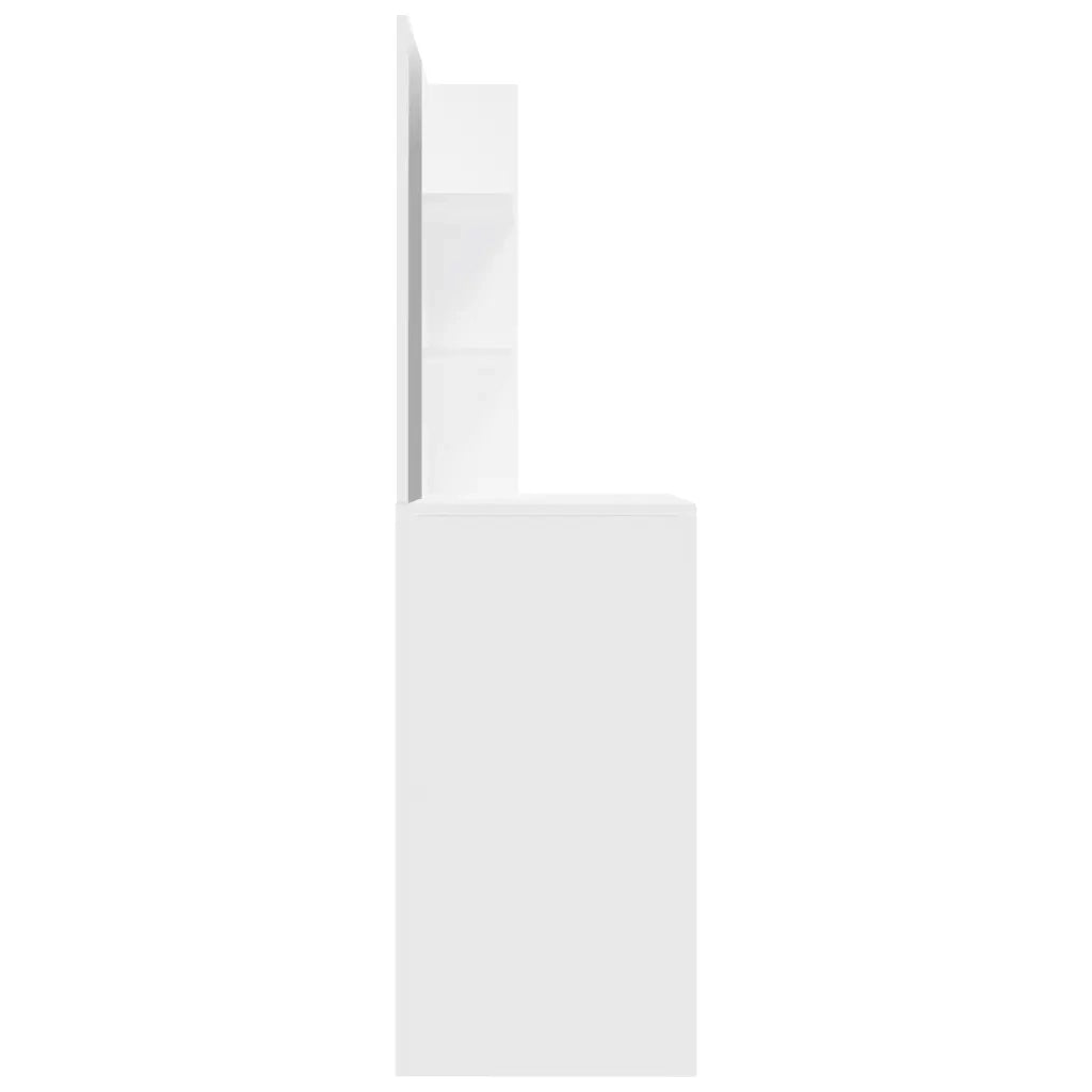 Toeletta con Specchio-Com¨°-Tavolo da trucco Bianco 74,5x40x141 cm