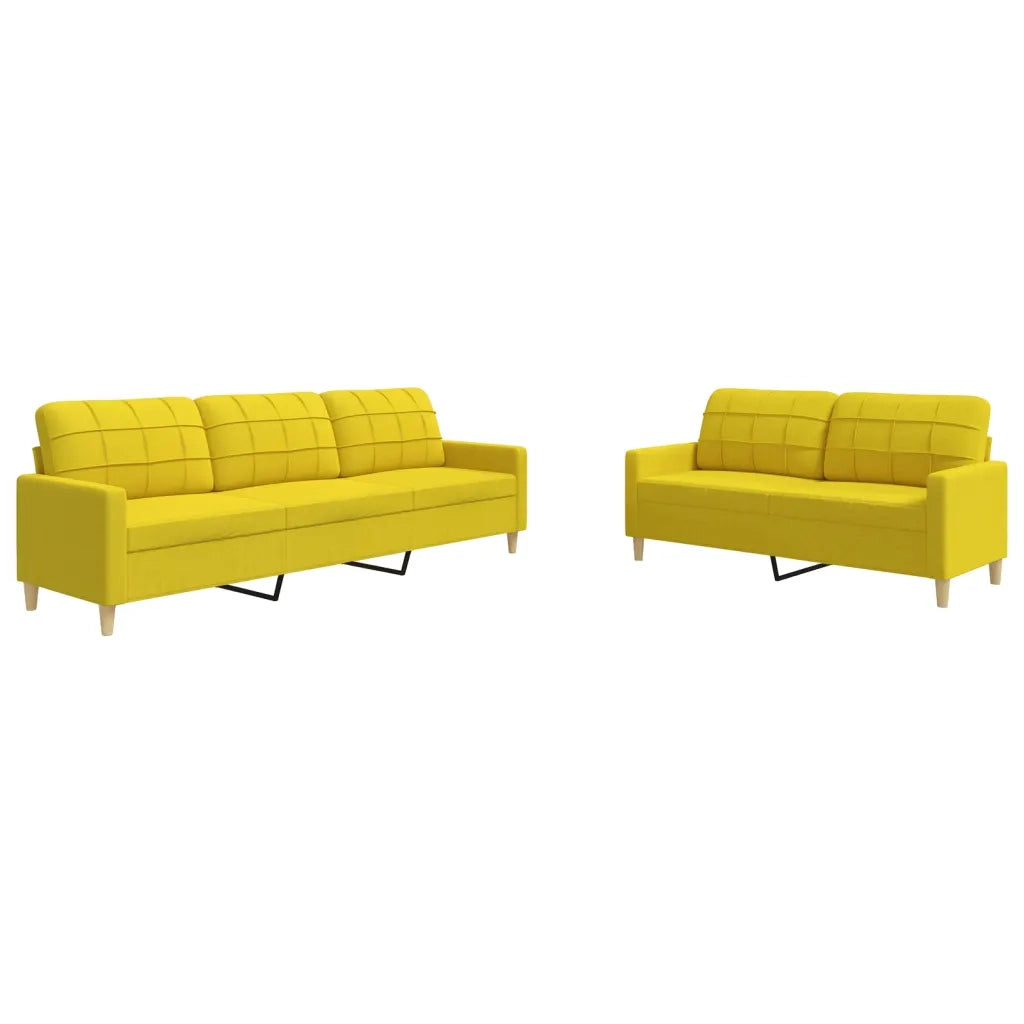Set di Divani 2 pz Giallo Chiaro in Tessuto 3278324