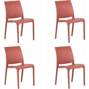 Sedia set 4 pz in resina impilabile made in Italy design per interno esterno SOFIA Rossa