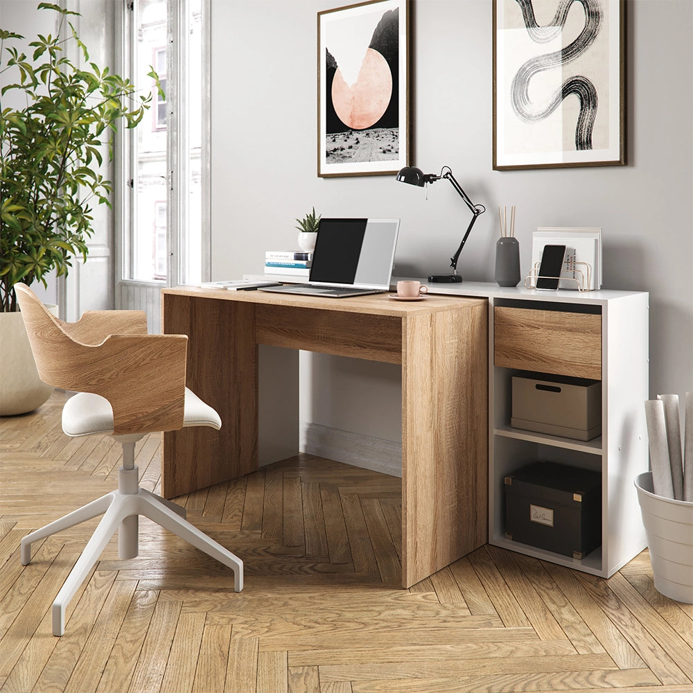 Vicco Scrivania Bianco/Sonoma 145 x 46.4 cm