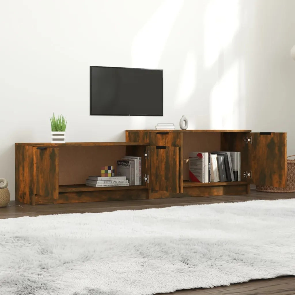 Mobile TV | Armadietto TV | Mobile Porta TV Rovere Fumo 158,5x36x45 cm in Legno Multistrato