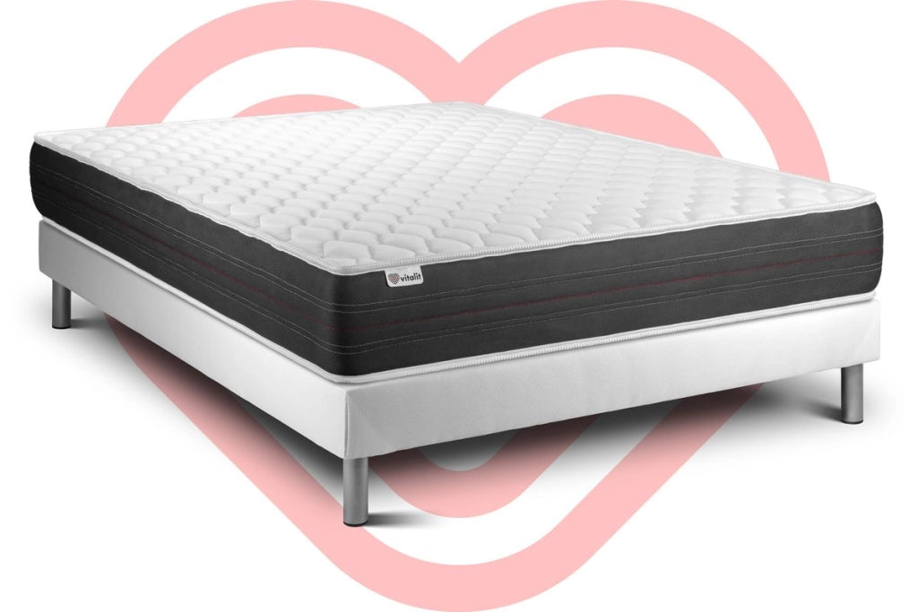 Letto con materasso VITAL SPRING 135 x 200 cm Rete kit Bianco