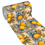 Tappeto Cucina Gomma Pvc Stampato Alta Risoluzione HD Antimacchia Antiscivolo Limoni Vintage - 51x190 Cm