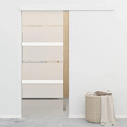Porta Scorrevole con Fermi in Vetro ESG e Alluminio 76x205 cm 288061