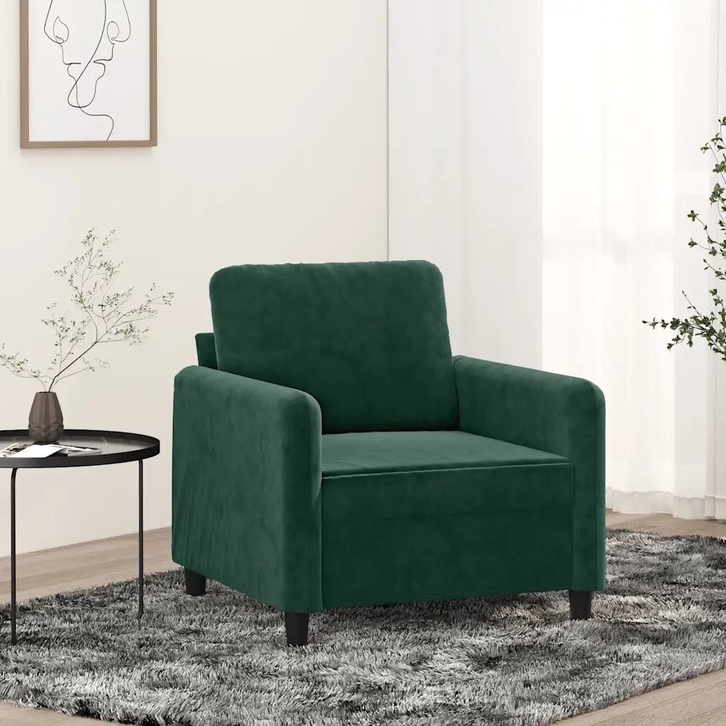 Poltrona Verde Scuro 60 cm Velluto 359424