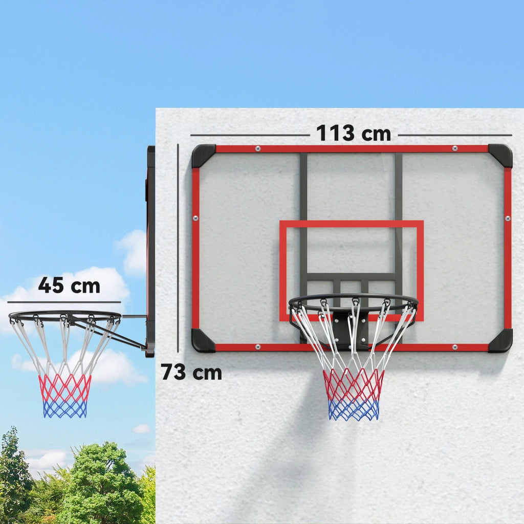 Canestro da Basket da Muro ¨C zephmum ¨C Nero 113x61x73 cm