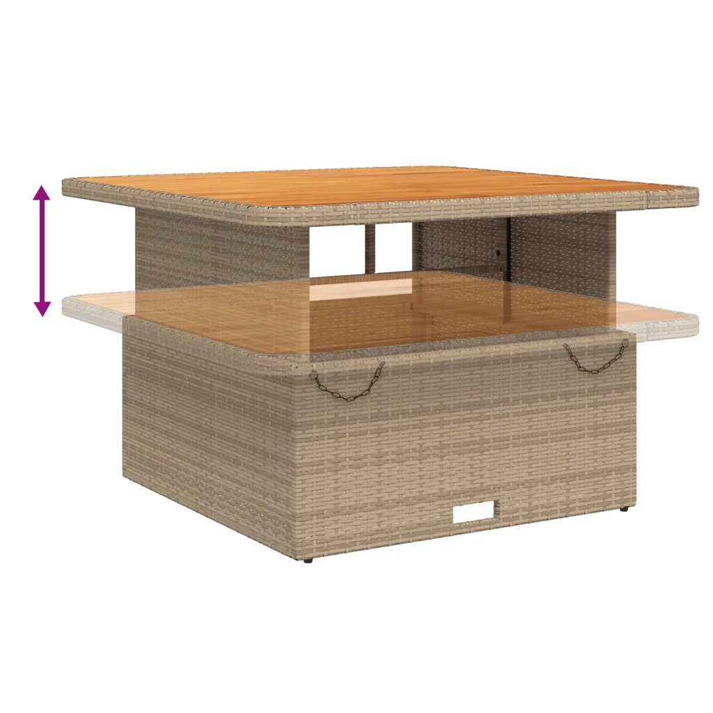 Set da Pranzo da Giardino 5 pz con Cuscini Beige in Polyrattan 3277414