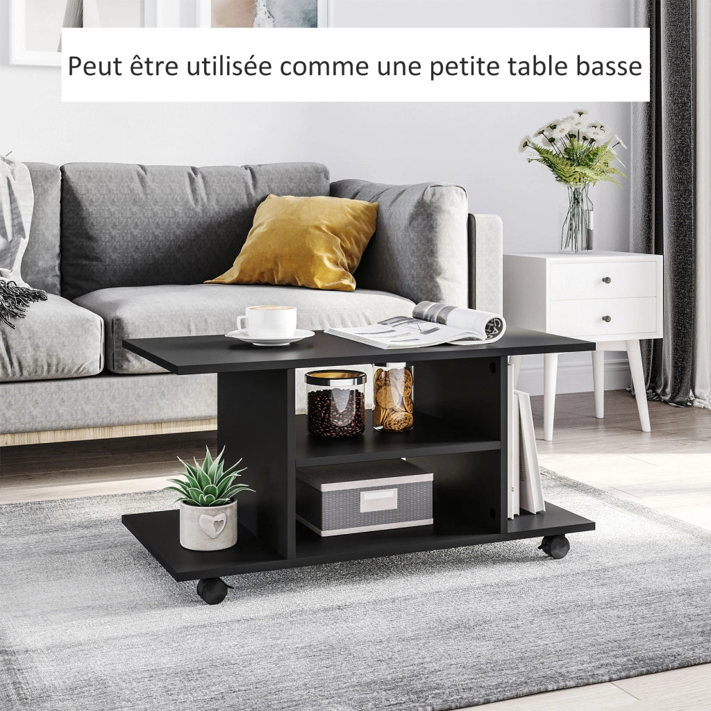 Mobile TV con ruote ¨C Minimal ¨C nero 80x40x40 cm