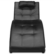 Sedia a Sdraio con Cuscino Nera in Similpelle 242216