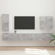 Set di Mobiletto da TV a Parete 6 pcs Grigio cemento 3408946