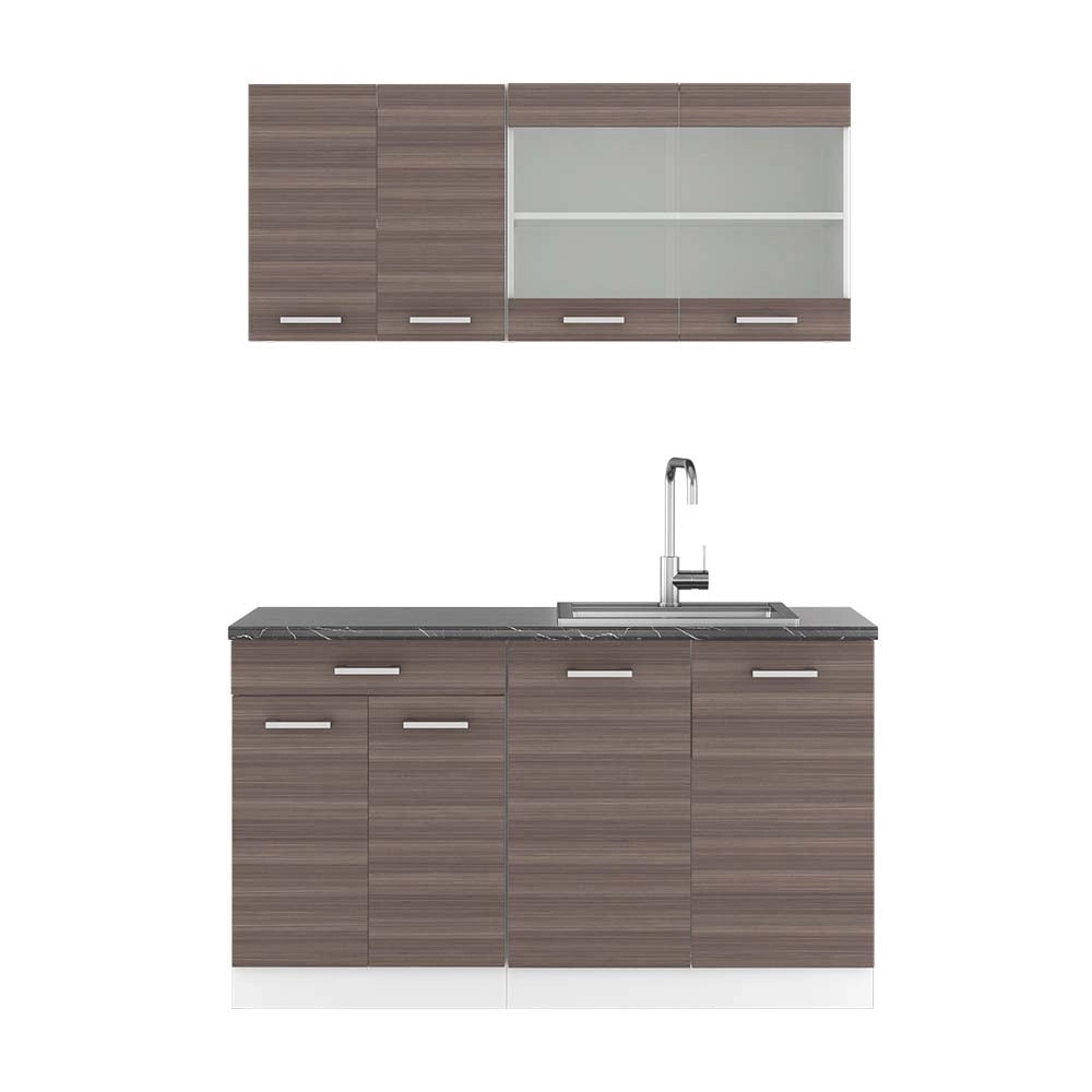 Vicco Cucina monoblocco Grigio prezioso/bianco 140 cm , PL Antracite