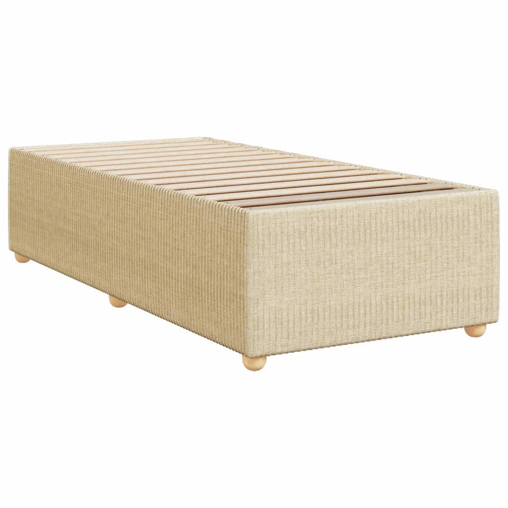 Letto box spring con materasso Crema 90 x 200 cm Tessuto 3451382