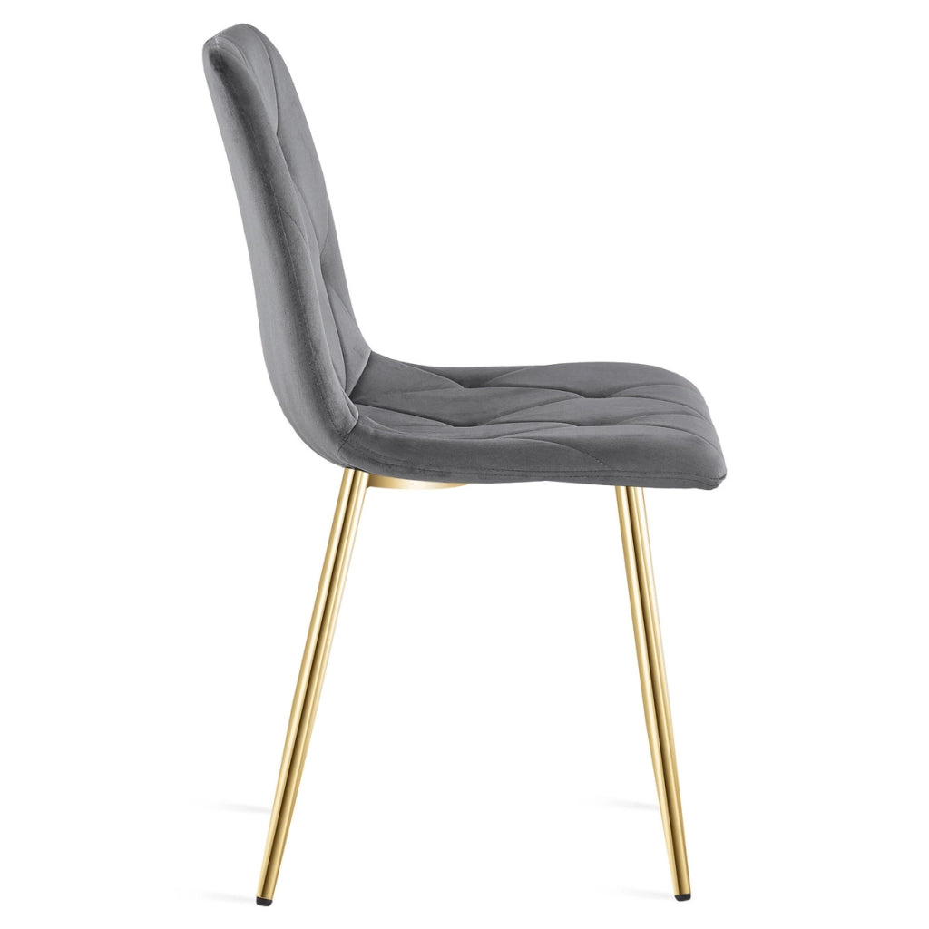 Sedia Libra in velluto grigio scuro con gambe dorate