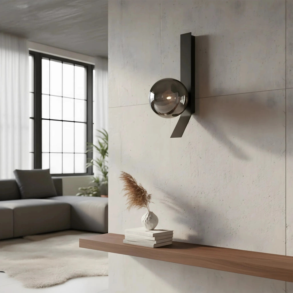 Applique Da Parete APP1757-1W Cromo Nero