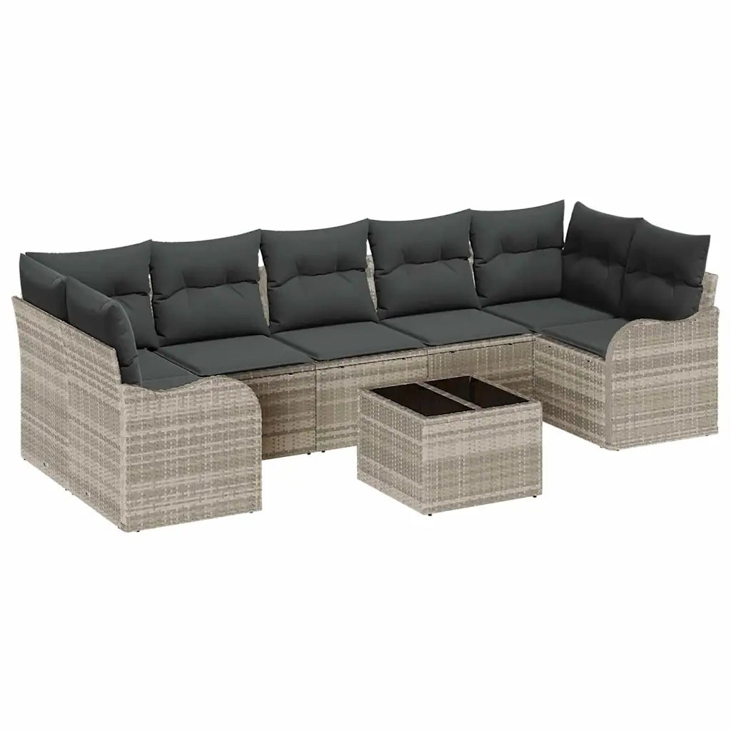 Set Divano da Giardino Grigio chiaro 55 x 55 x 37 cm polyrattan