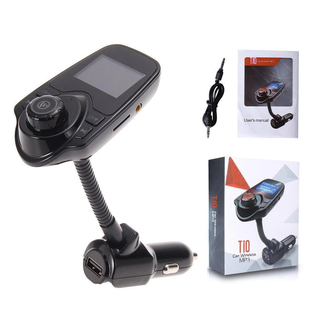 Trade Shop - Trasmettitore Fm Bluetooth Wireless T10 Kit Auto Vivavoce Lettore Mp3 Usb -