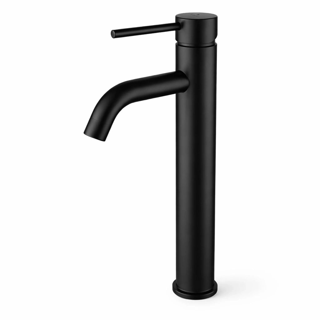 Rubinetto lavabo alto da appoggio miscelatore bagno nero VERTI