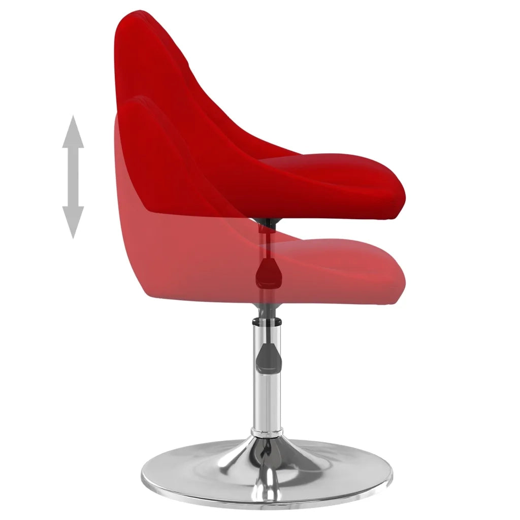 Sedie da Pranzo Girevoli 6 pz Rosso Vino in Velluto 3088775