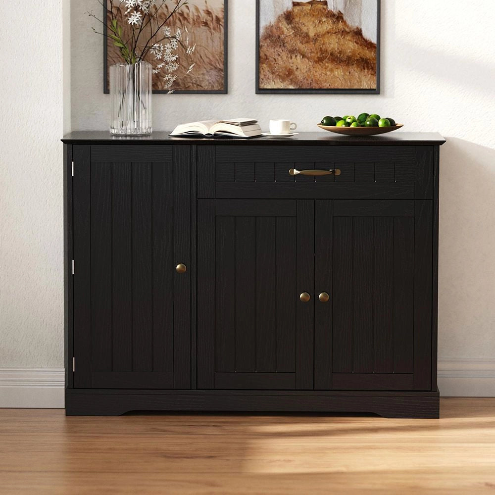 Buffet moderno elegante 3 porte 1 cassetto - Xylo - Nero