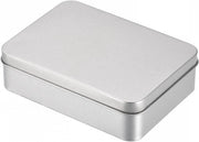 Scatole di metallo con coperchi, 12,5x9x3,5 cm, colore argento - Scatole per conservazione per cucina - Sostenibili e multiuso
