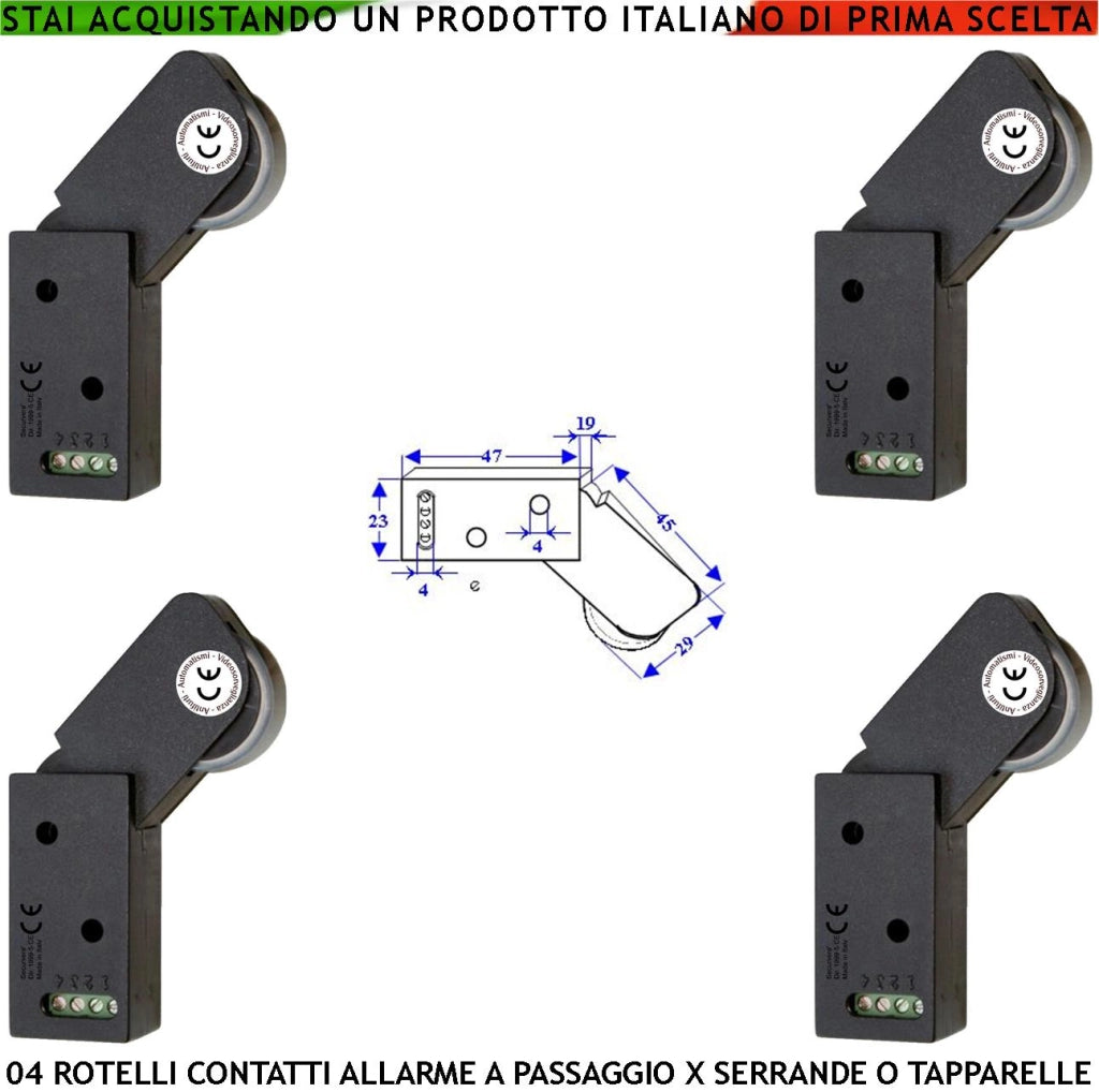 Sensore Antifurto Per Tapparella 4 Rotello Marrone Protegge la Serranda dallo Strappo e Sollevamento lo Switch Mosso dalla Rotella Con Gammes Genera Impulsi Veloci 50 mS Necessita di Conta Impulsi
