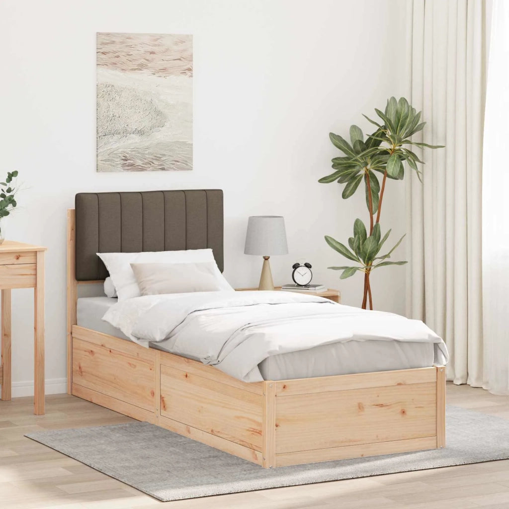 Letto con Testiera Rivestita Talpa 75 x 190 cm Pino massello 877812