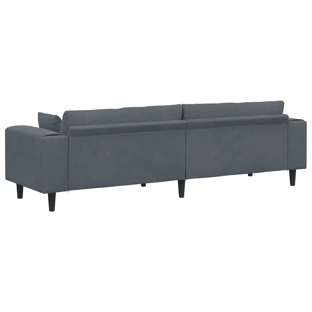 Divano Grigio scuro 250 x 77 x 76 cm Velluto 3335154